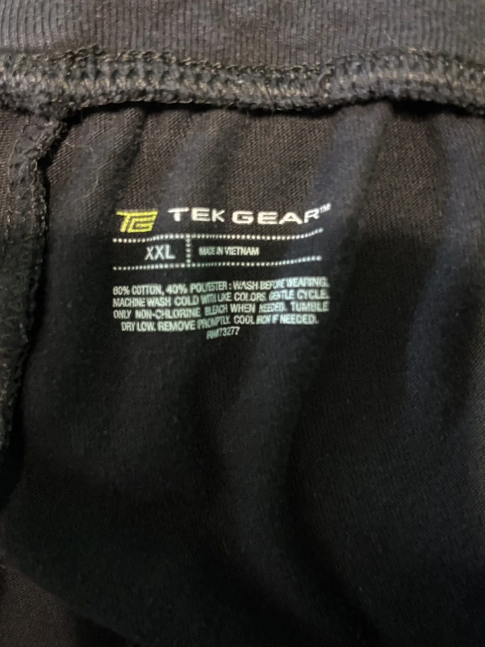 tek gear Men's Black Drawstring Jogger Sweatpants